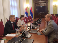14 September 2023 The Chairman of the Foreign Affairs Committee in meeting with the newly-appointed Ambassador of Cyprus to the Republic of Serbia
