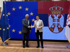 13. мај 2025. Председница Народне скупштине Ана Брнабић са председником Европског савета Антониом Коштом