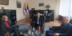 13. septembar 2024. Potpredsednica Narodne skupštine i predsednica Odbora za spoljne poslove Marina Raguš i ambasador Ruske Federacije u Srbiji