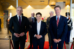 14 May 2025 National Assembly Speaker Ana Brnabic with the presidents of the Lower and Upper House of Parliament of the Netherlands Martin Bosma and Jan Anthonie Bruijn