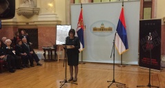 28. април 2017. Председница Народне скупштине Маја Гојковић на отварању изложбе Јасеновац-право на незаборав