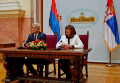 26 September 2018 The National Assembly Speaker and the Speaker of the National Assembly of the Republic of Srpska Nedeljko Cubrilovic sign the Memorandum on the establishment of a Parliamentary Cooperation Commission