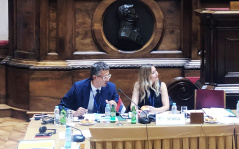 23. septembar 2019. Narodni poslanici Mladen Grujić i dr Alekdsandra Jerkov na sastanku Nadzornog odbora geopolitičke grupe 12+