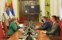 9 December 2020  The Chairperson of the European Integration Committee Elvira Kovacs in meeting with the Hungarian Ambassador to Serbia H.E. Attila Pinter
