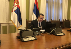 23 December 2020 National Assembly Speaker Ivica Dacic talking with the Minister in the International Liaison Department of the Central Committee of the Communist Party of China Song Tao