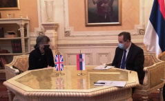 27. novembar 2020. Predsednik Narodne skupštine Ivica Dačić u razgovoru sa ambasadorkom Velike Britanije u Republici Srbiji Šan Makleod