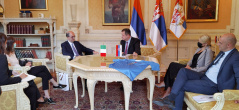 19 July 2021 National Assembly Speaker Ivica Dacic and Italian Ambassador to Serbia Carlo Lo Cascio