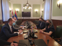 11 June 2021 Head of the PFG with Portugal Nemanja Joksimovic in meeting with Portuguese Ambassador to Serbia Maria Virgínia Mendes Da Silva Pina