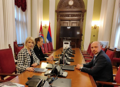 23 September 2022 National Assembly Deputy Speaker Sandra Bozic in meeting with the Deputy Speaker of the National Assembly of the Republic of Srpska Milan Petkovic