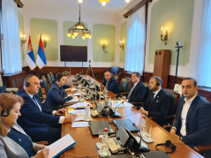 2 March 2023 The Deputy Chairman of the Committee on the Diaspora and Serbs in the Region in meeting with the Georgian parliamentary delegation