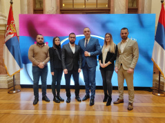 24 January 2023 The Deputy Chairman of the Committee on the Diaspora and Serbs in the Region Milimir Vujadinovic receives representatives of the Association of Students of the Republic of Srpska in Serbia – Novi Sad 