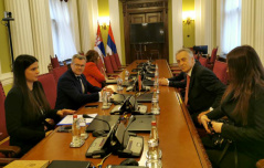 24. april 2023. Predsednik PGP sa Crnom Gorom Igor Bečić sa predsednikom Odbora za međunarodne odnose i iseljenike Skupštine Crne Gore Miodragom Lekićem