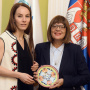 10 October 2019 National Assembly Speaker Maja Gojkovic and the President of the Inter-Parliamentary Union Gabriela Cuevas Barron