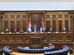 7. април 2026. Обраћање потпредседника Народне скупштине Јована Јањића на церемонији доделе признања и отварања изложбе Удружења ветерана посебних јединица полиције