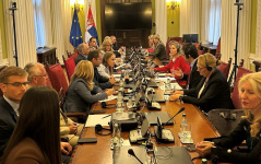 23. март 2026. Чланови Одбора за уставна питања и законодавство са делегацијом коизвестилаца Мониторинг комитета ПС СЕ