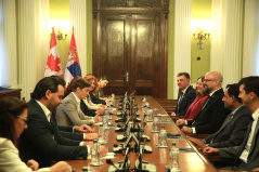 25 August 2026 The National Assembly Speaker in meeting with the members of the Canadian Parliamentary Friendship Group with Serbia (photo © National Assembly / Milos Miskov)