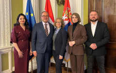 25. март 2026. Чланови Одбора за спољне послове и делегација Одбора за спољне послове Парламента Мађарске 